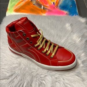 Salvatore Ferragamo Nicky Red High Top Sneakers